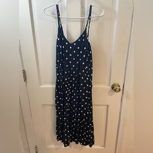 Old Navy Black Polka Dot Midi Dress